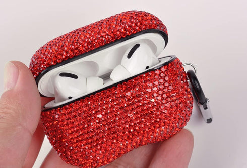 Sparkly Diamond Case for AirPods Pro 1&2 Generation with Keychain, Shockproof Protective Premium Bling Rhinestone Cover Skin Compatible with AirPo...