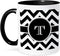 3dRose mug_222082_4 Black and white chevron monogram initial T - Two Tone Black Mug, 11oz...