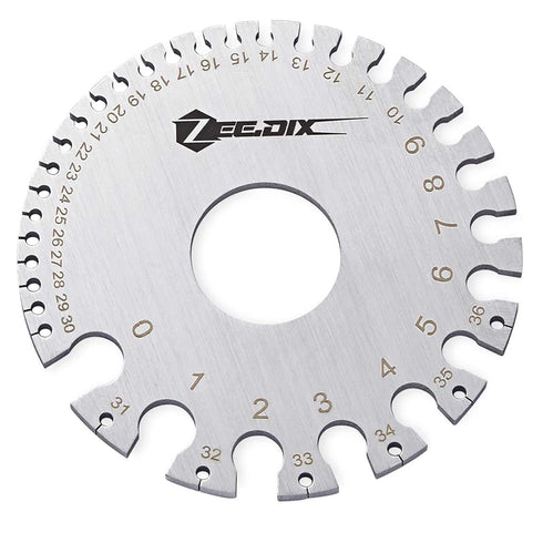 ZeeDix Standard Dual-Sided Round Wire Cable Sheet Gage- Stainless Steel Metal Wire Gage Measurement Tool Wire Measuring Ruler Diameter Tool...