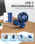 FrSara Portable Handheld Fan, Mini Desk Fan, Multi-Function Fan, 2000mAh Ultra-Long Battery Life, Ultra-Quiet, 3-Speed Adjustment(Blue)...