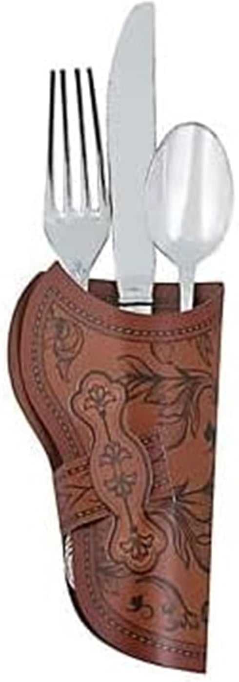 Cowboy Holster Silverware Holders | 24 Pack | 5.5 Inch |Western Party | Cardstock Brown...