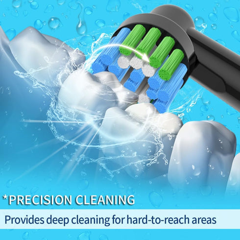 8pcs Replacement Heads Compatible with Oral B Electric Toothbrush, 4pcs Precision Clean and 4pcs Cross Clean Brush Heads, Black...