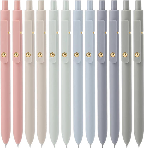 Ddaowanx Gel Pens, 12 Pcs 0.5mm Quick Dry Black Ink Pens Fine Point Smooth Writing Pens, Cute Office School Supplies Gifts for Women (12 Pcs Moran...