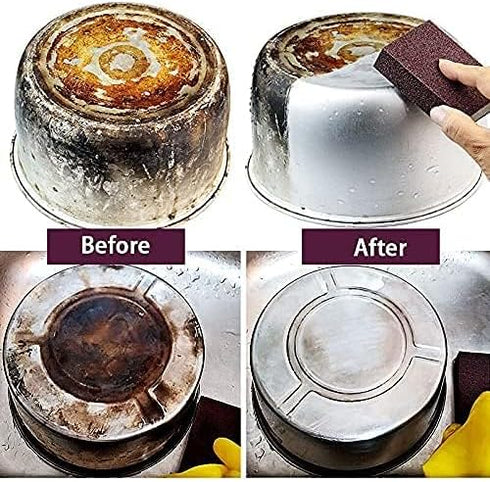 10 Pack Nano Carborundum Sponges Elite Nano Emery Sponges Cleaning Pads Carborundum Brusher and Rust Sand Scrubbers for Kitchen Cleaning Pots and ...