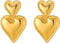 Apsvo Chunky Gold Heart Earrings for Women, Lightweight Drop Earrings Dangle Double Heart Earrings Gold Plated Earrings Fashion Trendy Jewelry...