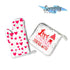 Cute Adorable Gnome Decorative Kitchen Oven Mitt Hot Plate Pot Holder Set | Valentines Day Hearts Decorations | Love Kisses And Valentine Wishes |...