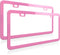 Pink License Plate Frame, Metal Thin Stainless Steel with 2 Holes Screw Cap, 2 Pack (Pink (Women's Favorite))...