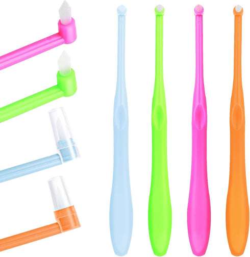 Ouligay 4PCS Tuft Toothbrush Single Tufted Toothbrush End-Tuft Trim Toothbrush Slim Interspace Teeth Brushes Soft Trim Toothbrush for Detail Clean...