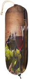 Glasses of Red Wine Plastic Bag Holder, Grapes Wooden Grocery Bag Storage Holder Garbage Shopping Bag Trash Bags Organizer for Kitchen Home...