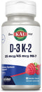 Kal 1000 Iu D-3 & K2 Tablets, Raspberry, 60 Count (Pack of 1)...
