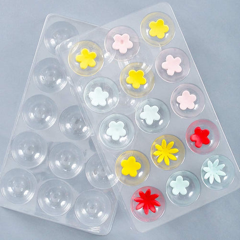 2 Pcs Set 15 Cavity Sugar Flower Fondant Drying Shaping Plate Plastic Sugar Flower Fondant Forming Shaping Mold-no flower...
