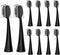 Replacement Toothbrush Heads with Covers for Burst (10 Count, Black)...