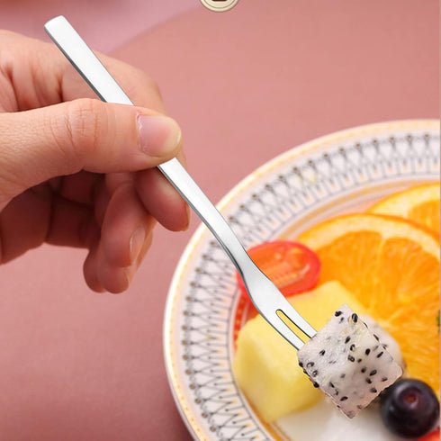 16-piece Stainless Steel 2-Tines Forks, Small Fruit Forks...