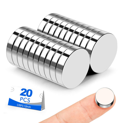 Small Magnets, 20 Pack Refrigerator Magnets 15x3mm Rare Earth Magnets Neodymium Magnets for Crafts, Whiteboard, Kitchen Cabinet......