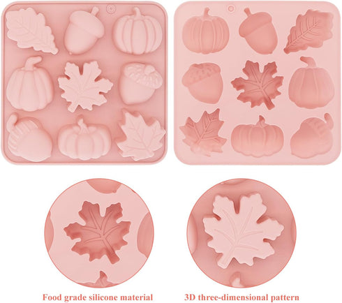 Fall Silicone Mold 3D Pumpkin Silicone Mold Halloween Thanksgiving Candy Mold Autumn Maple Leaf Acornshape Chocolate Candy Cake Pan Baking Tray Mo...
