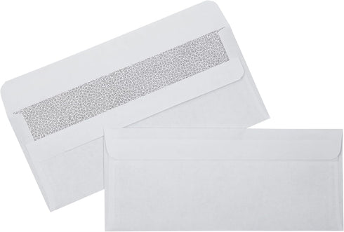 LUXPaper #10 Business Envelopes | Security Tint | Simple Seal | 4 1/8" x 9 1/2" | White | 24lb. Text | 50 Qty...