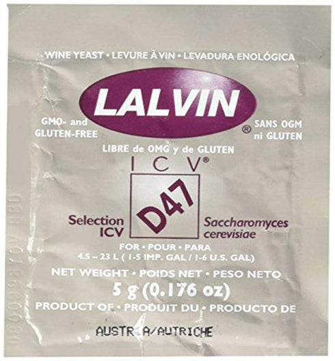 Lalvin D-47x3 Saccharomyces Cerevisiae 3 (5 G. Pouchs)...