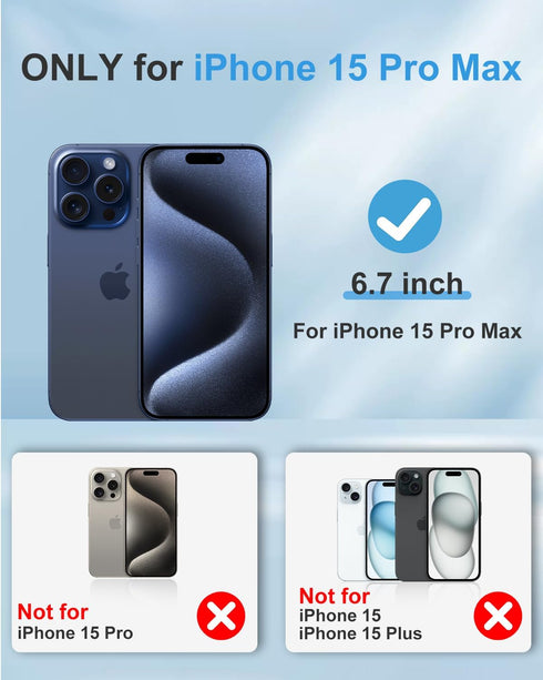 Mitywah for iPhone 15 Pro Max Case with Invisable Metal Lens Stand, Matte Back Cover Compatible with MagSafe, Military-Grade Drop Protection, Buli...