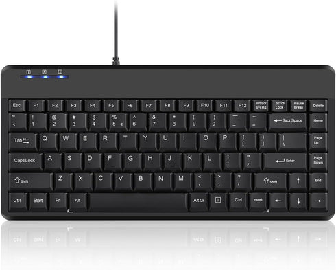 Perixx PERIBOARD-409U Wired USB Mini Keyboard, Black, US English Layout...