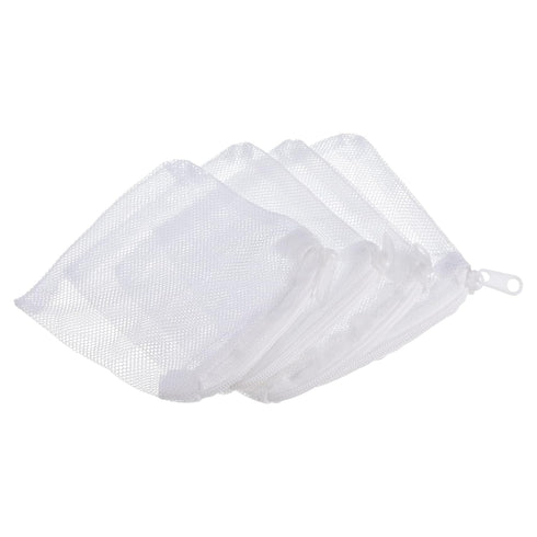 PATIKIL Aquarium Filter Media Bags 10x10cm 4 Pack Fish Tank Mesh Bags with Zipper White...