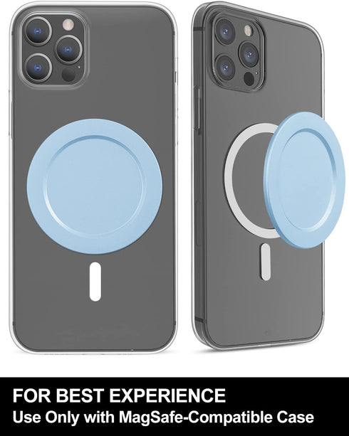 metisinno Magnetic Base Compatible with PopSocket Phone Grips and iPhone MagSafe Cases, Sky Blue...