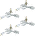 4 Pack Accessory Cord with LED Night Light Bulbs - White Cord with On/Off Switch Plugs - C7 led Bulb Warm White with Spare Fuse for Holiday Decora...