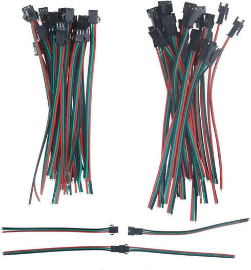 ALITOVE 20 Sets 3 Pin JST SM Male Female Plug LED Connector Cable 15cm 20awg Wire for WS2812B WS2812 WS2811 SK6812 SK6812-RGBW LED Strip Light...