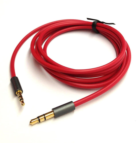 Red 6ft Gold Plated Design 3.5mm Male to 2.5mm Male Car Auxiliary Audio Cable Cord Headphone Connect Cable for Apple, Android Smartphone, Tablet a...