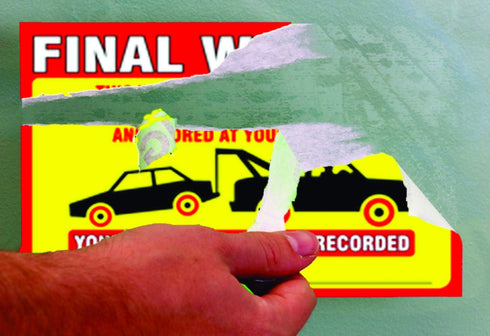 Final Warning Stickers (Pack of 50) Parking Violation Notice Vehicle is Illegally Parked - Large Size 6" X 9" – Yellow...