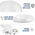 Bormioli Rocco Parma Set Of 6 Appetizer, Salad and Dessert plates, 7.75 Inch Tempered Opal Glass, Clean White, Linear & Curved Design, Dishwasher ...