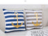 Nautical Decorative Pillow Cover, Stripes and Gold Anchor Pattern 18X18 (Navy Stripes)...
