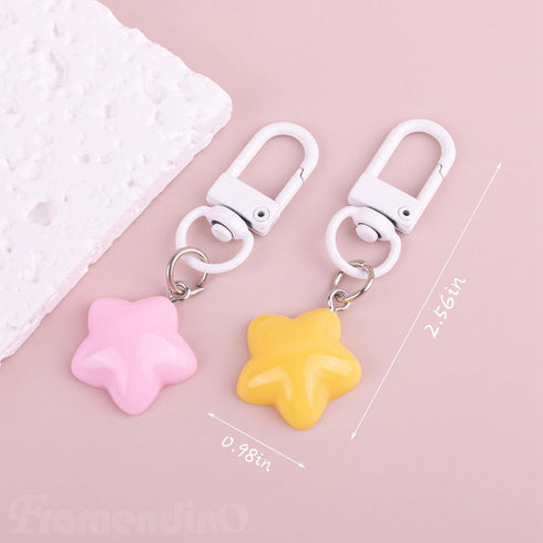 Framendino, Cute Star Keychains Small Star Keychain Chubby Star Key Chains Key Ring for Women Bag Decor...
