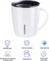 PARACITY Insulated Coffee Mug Stainless Steel Coffee Mug with Lid Handle Double Wall Vacuum Travel Mug Camping Tumbler Cup Men Women 12 oz (White)...