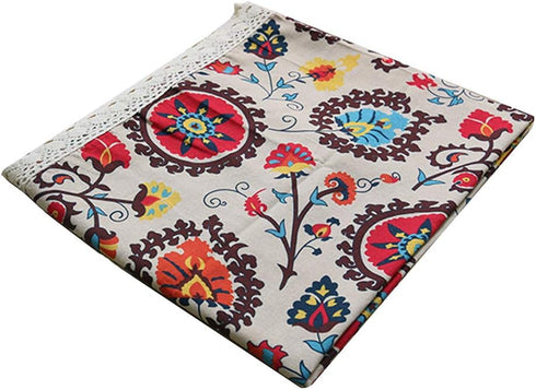 Aothpher Modern Boho Floral Jacquard Washable Tablecloths with Lace for Dining Table, 54x70 Inches...