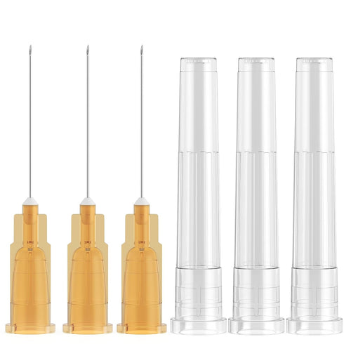25 Gauge 1 Inch with Cap for Lab Accessories, Luer Lock Tools for Measuring, Refilling Inks, Crafts and Industry 100PCS Individually Wrapped...