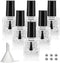 6PCS Empty Nail Polish Bottles with Funnel, Empty Fingernail Polish Bottles Glass Rectangle with Brush & Mixing Balls Black (10ML)...