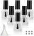 6PCS Empty Nail Polish Bottles with Funnel, Empty Fingernail Polish Bottles Glass Rectangle with Brush & Mixing Balls Black (10ML)...