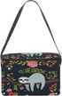 Naanle Cute Sloth on Tree Insulated Canvas Zipper Lunch Bag Cooler Tote Bag for Adult Teens Girls Boys Men Women, Animal Sloth Long Strap Lunch Bo...