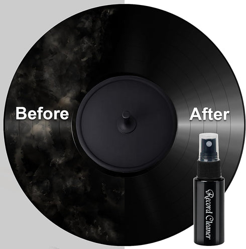 Vinyl Record Cleaning Kit - Complete 7-in-1 Vinyl Record Cleaner Solution - Velvet Brush - Microfiber Brush - Stylus Brush - Label Protector - Air...