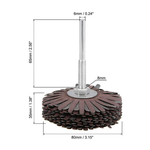uxcell Abrasive Cloth Flap Wheel Sanding Star 1/4-Inch Shank for Woodworking Root Carving Furniture Polishing 180 Grit...