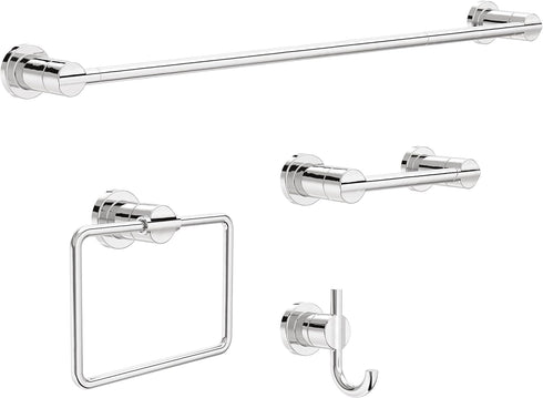 DELTA FAUCET NIC46-PC Nicoli Wall Mount Square Closed Towel Ring Bath Hardware Accessory in Polished Chrome...