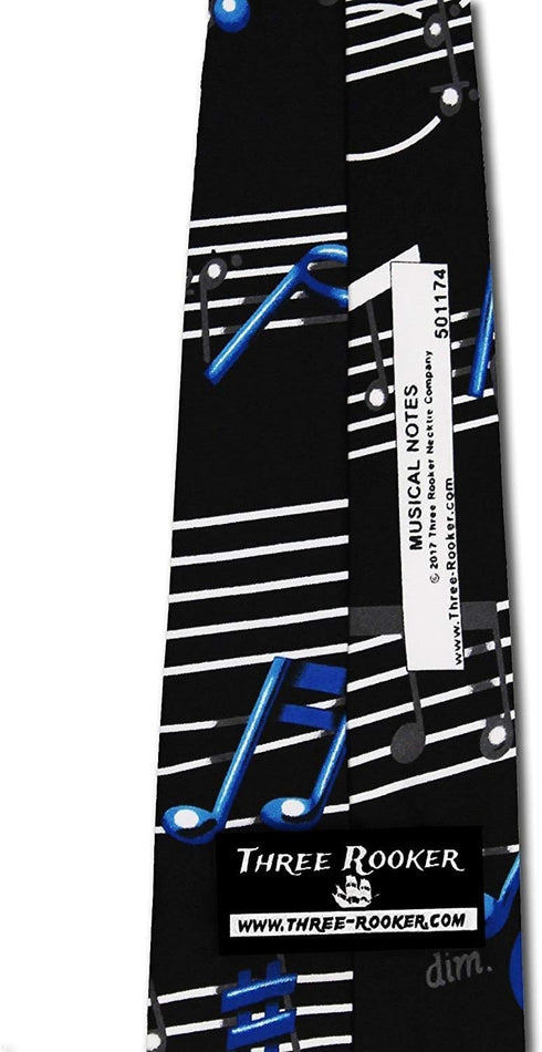 Three Rooker Mens Muscial Notes tie Mens Music Neckties...