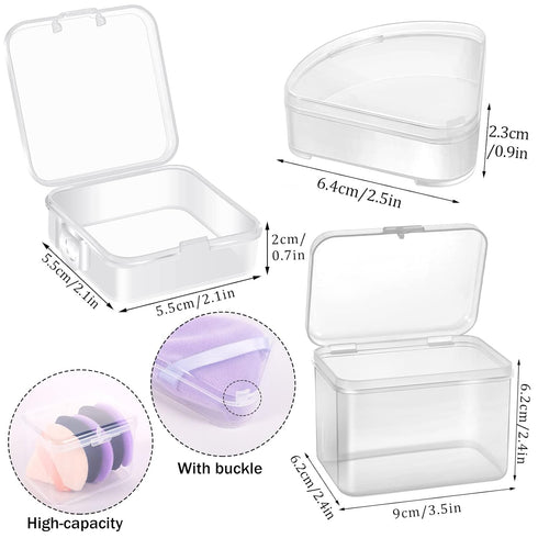 4 Pcs Makeup Sponge Holder Case, Beauty Blender Holder Cosmetic Egg Makeup Sponge Powder Puff Protective Container Storage Box for Travel (Transpa...