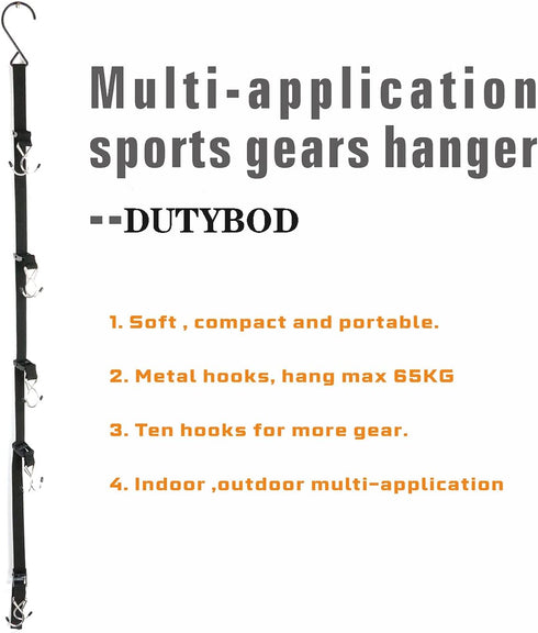 Hanging Multipurpose Portable Equipment Gear Portable Hockey Gear Hanger ice Hockey Gear Hanger Organizer with Adjustable Hooks for Home Travel Ou...