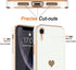 Teageo Compatible with iPhone Xr Case for Women Girl Cute Love-Heart Luxury Bling Plating Soft Back Cover Raised Full Camera Protection Bumper Sil...