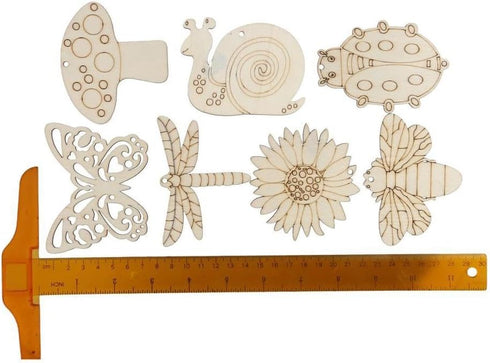 80pcs Unfinished Wooden Cutouts 8 Styles Wood Butterfly Flower Bee Slices Blank Wooden Paint Crafts Unfinished Wood Cutouts for DIY Painting Home ...