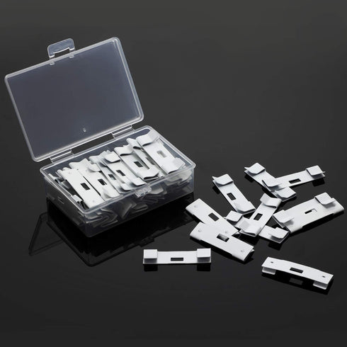 Blulu 50 Pcs Vertical Blind Repair Tabs Kit Vane Savers Blind Repair Clip, Window Replacement Slats Parts, White...