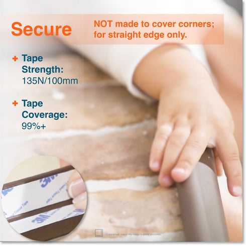 Roving Cove HeftyFit Edge Protector for Baby Proofing (6ft Large Edge Only), Heavy-Duty Soft Rubber Foam Furniture Edge Bumper Guards, Desk Edge C...