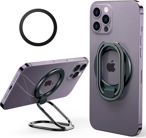 ?2024 Upgraded? Mag Safe Phone Ring Holder, SUPERONE Adjustable Magnetic Kickstand & Removable Phone Grip Compatible with iPhone 15 & 14 & 13 & 12...