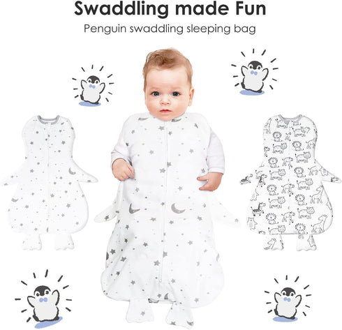 Beberoad Love Baby Swaddles, Wearable Blankets, Made of Cotton, with 2-Way Zipper & Silent Velcro, Easy Swaddling & Breathable Suitable for Baby 0...